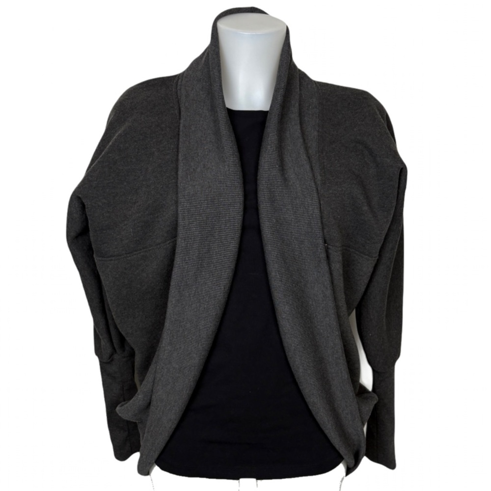 Milk Athletica Charcoal Open Front Cardigan-Med